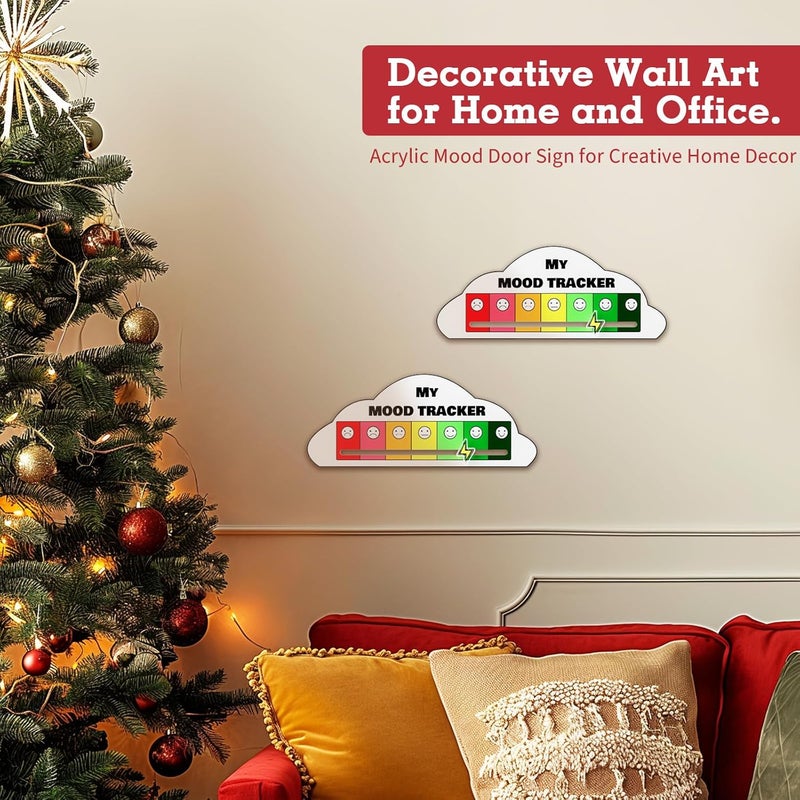 LRITER Acrylic Mood Door Sign for Creative Home Decor, 7 Emotion Expressions, Decorative Wall Art for Home and Office. (Mood Door Sign White) - Image 4